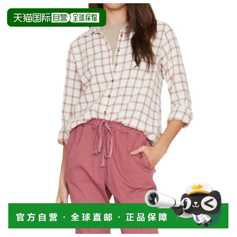 自营xirenaScout Plaid Shirt In Cream & Clay - cream & clay
