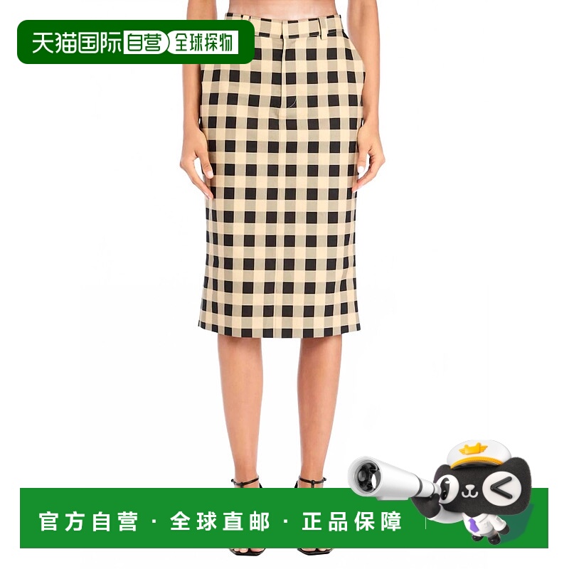 自营ser.o.yaCarl Linen Midi Skirt In Classic Gingham - class
