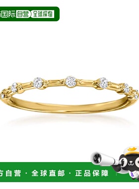 自营 14 克拉黄金 Ross-Simons 钻石固定戒指 - 白色 美国奥莱直