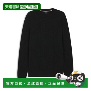 black 自营bossCotton 美国奥 structure knitted sweater with