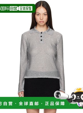 【美国直邮】MSGM 灰色闪光 Polo 衫 女装 女士精品 POLO衫 24244