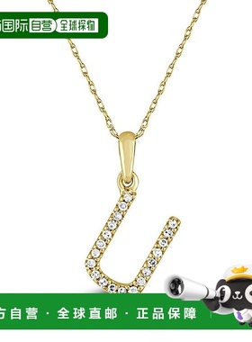 自营 sabrina14k 金和钻石初始项链 - 黄色 u 美国奥莱直发吊坠