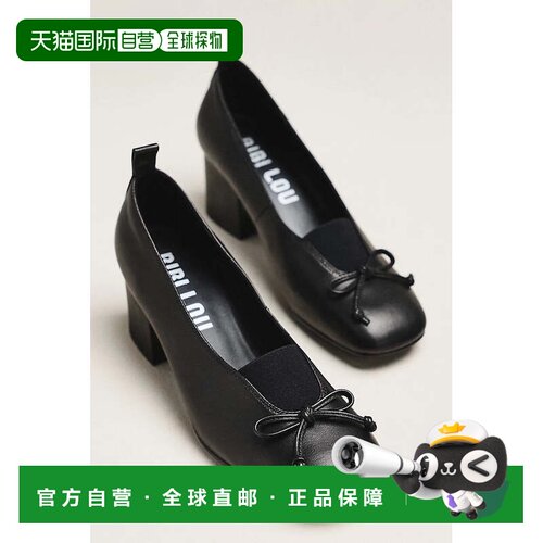 自营bibi lou芭蕾舞高跟鞋-黑色皮革 美国奥莱直发