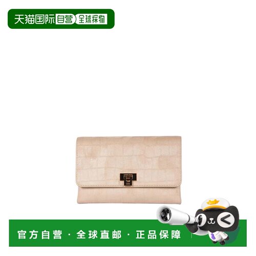 自营elisabetta franchiCrocodile-Embossed Suede Shoulder Bag