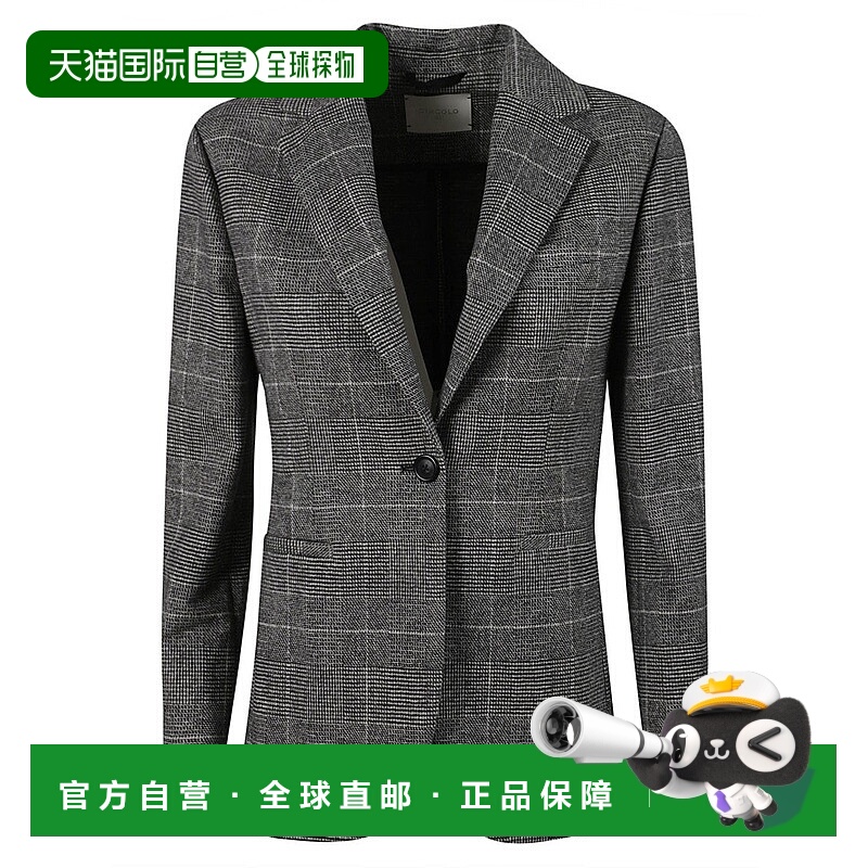 自营circolo 1901Tailored Check Blazer With Notched Lapel And