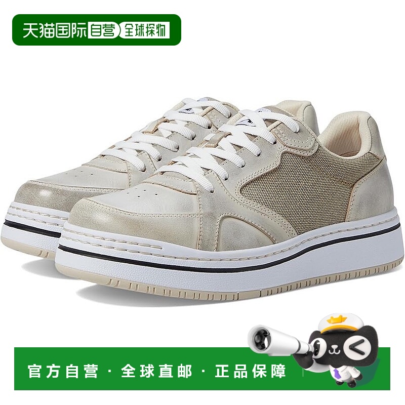 自营 Alegria Alyster运动鞋女式奶油色皮革平台运动鞋VER460-米