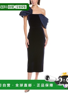 自营Marchesa Notte Stretch Velvet Fitted Cocktail Dress - na