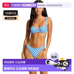 4蓝色格子JDM062 自营 Bella格子褶边内衣女式 Ciao 蓝色 Seafolly