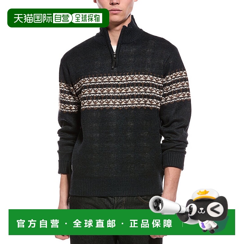 自营Point Zero Semi Fit 1/4-Zip Mock Neck Sweater - blue 美