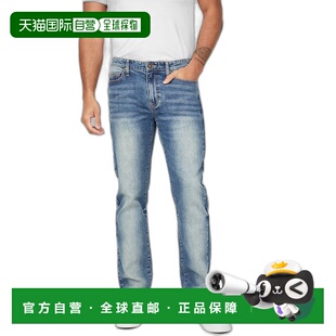 美国奥莱直发直筒裤 自然色多重水洗 guess新月直筒牛仔裤 自营