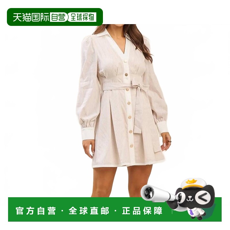 自营ableButton Down Stripe Dress In Ecru - ecru 美国奥莱直发