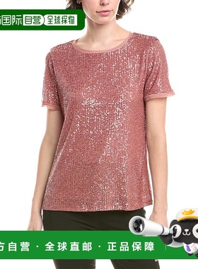 自营 Anne Klein亮片T恤-粉红色 美国奥莱直发