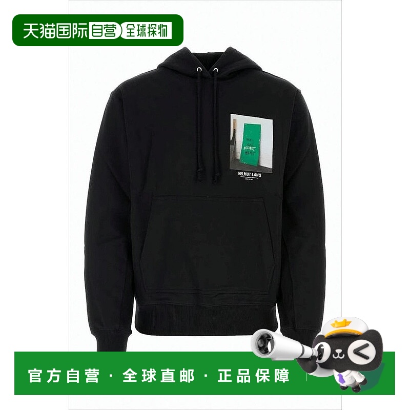 自营helmut langClassic Graphic Print Hoodie With Front Pocke