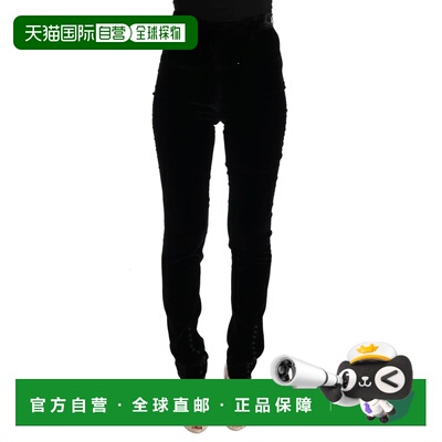 自营Ermanno Scervino Velvet Slim Fit Women's Pants - black