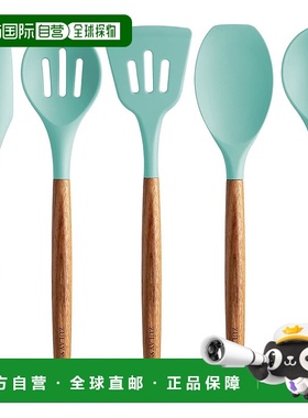 自营 zulay kitchen5 件套不粘硅胶炊具套装 - 水绿色 美国奥莱直