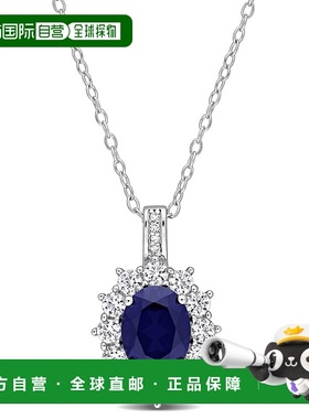 美国直邮Julianna B朱莉安娜女士项链蓝色宝石镶嵌简约休闲时尚