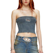 OVAL 镂空金属logo做旧款 香港直邮DIESEL 舒适修身 紧身针织抹胸