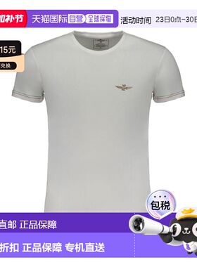 自营Aeronautica Militare Cotton Men's T-Shirt - white 美国奥