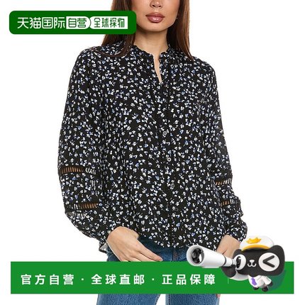 自营 Jones New York Button Front Top - black 美国奥莱直发