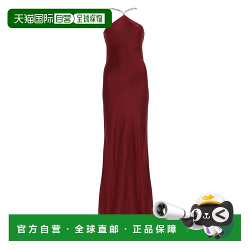 自营staud勃艮第低地连衣裙，搭配露背领口和链带-红色 美国奥莱