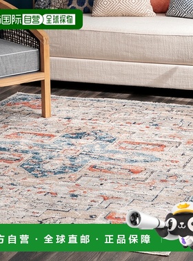 自营 nuLOOM Janessa Croix 奖章小地毯 - 蓝色 美国奥莱直发