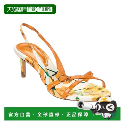 自营Alexandre Birman Maia 60帆布皮革斜背凉鞋-橙色 新款 美国