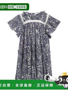 自营 Sea New York Priya印花飘逸袖连衣裙-海军蓝 美国奥莱直发