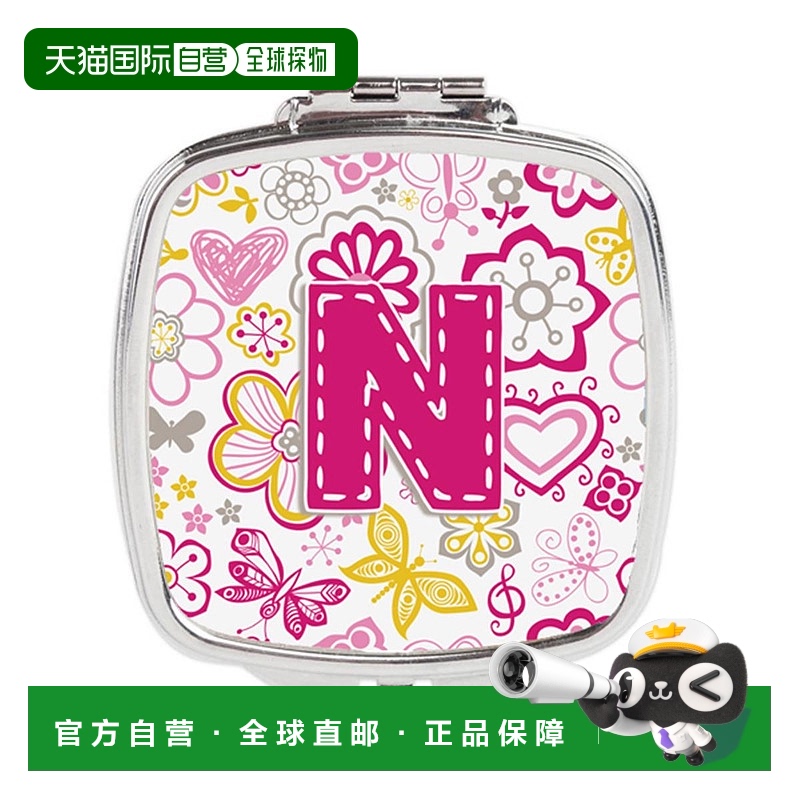 自营 Carolines Treasures CJ2005-NSCM 字母 N 花蝴蝶粉色正品