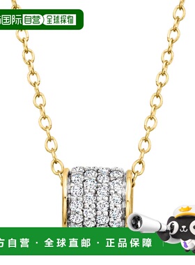 自营Ross-Simons Pave Diamond Bead Necklace in 18kt Gold Over