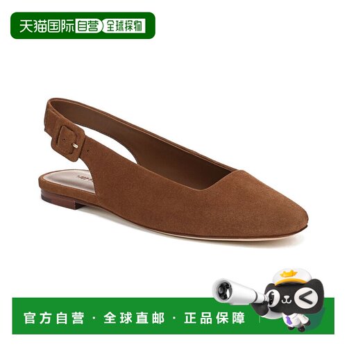 自营Vince Brody Sling Suede Flat - Brown 女鞋美国直发奥莱