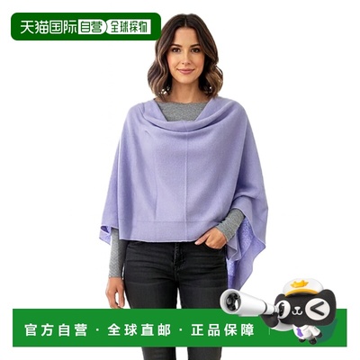 自营in2Cashmere Poncho with Textured Border - dried lavender