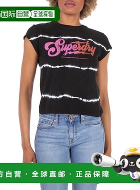 自营 Superdry摇滚乐队刺绣标志T恤-黑色 美国奥莱直发