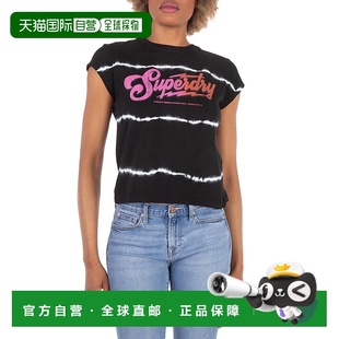 美国奥莱直发 黑色 自营 Superdry摇滚乐队刺绣标志T恤