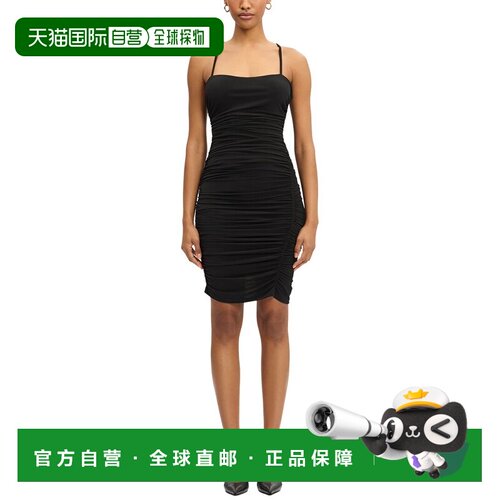 自营Herve Leger Ruched Jersey Mini Dress - black 美国奥莱直