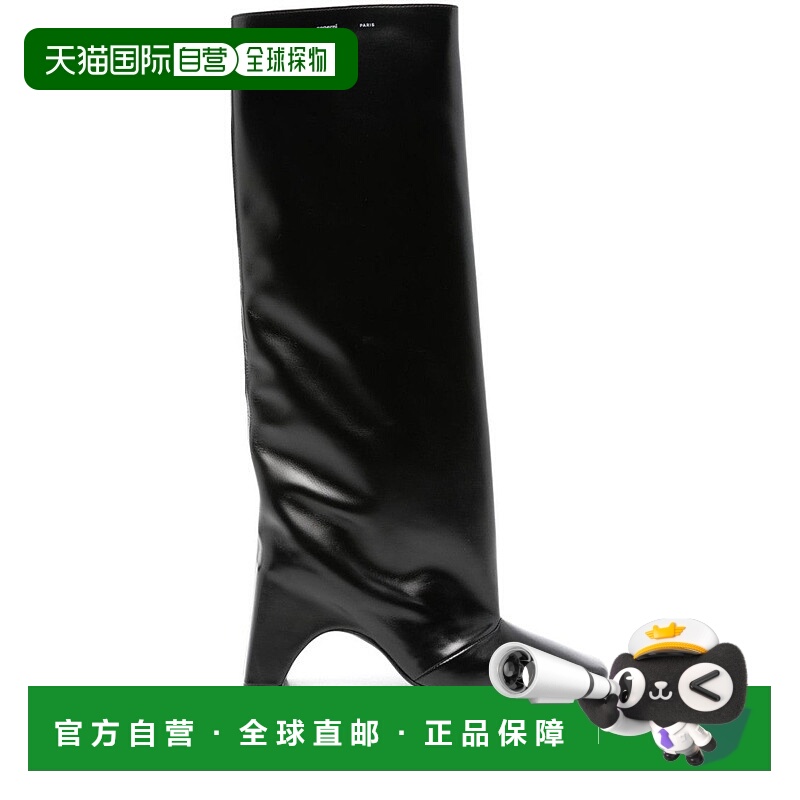 自营Knee-High Black Calf Leather Coperni Bridge Boots - blac