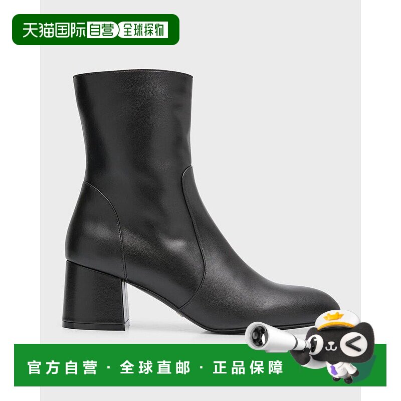 美国直邮Stuart Weitzman 女士踝靴靴子爆款拉链真皮粗跟