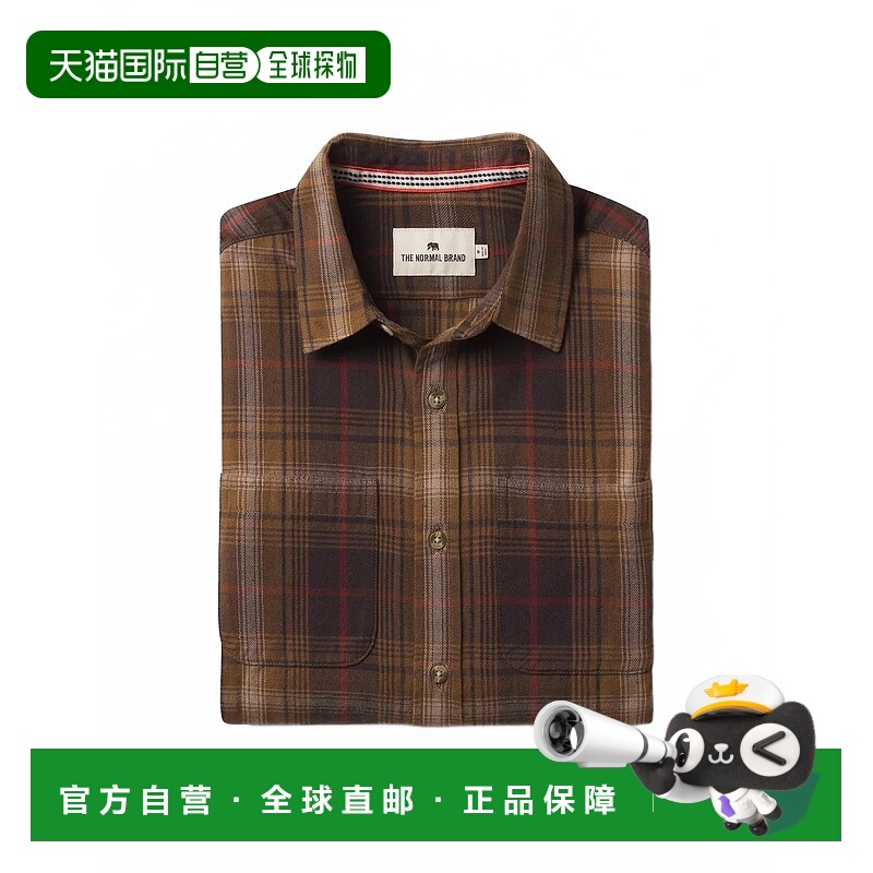 自营the normal brandMen's Jackson Button Up In Brown Plaid -