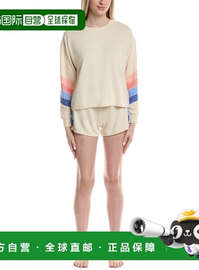 自营PJ Salvage 2pc Sunrise Stripes Pajama Set - gray 美国奥