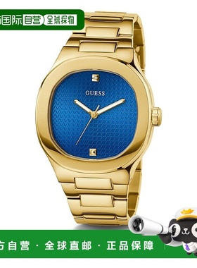 自营Guess Stainless Steel Dress Men's Watch - gold 美国奥莱