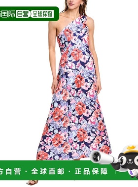 自营 MARINA塔夫绸连衣裙-蓝色 美国奥莱直发服饰长裙