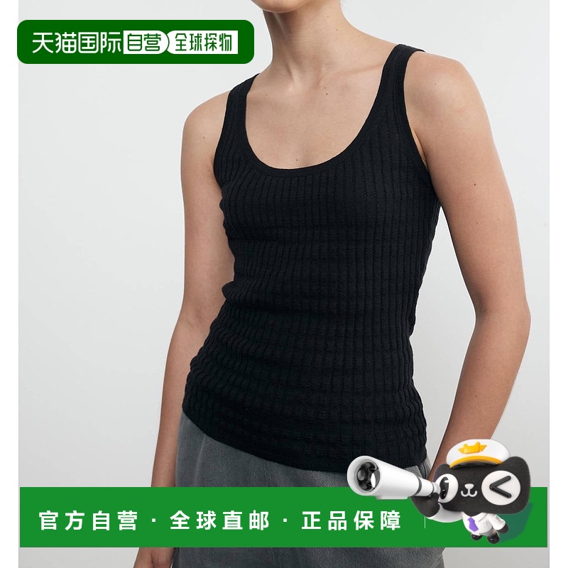 自营 enza costa亚麻棉背心，黑色 美国奥莱直发性感吊带