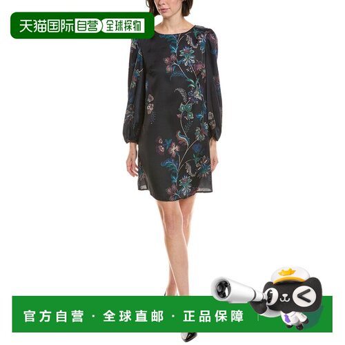 自营Vince Camuto Puff Sleeve Straight Mini Dress - purple 美