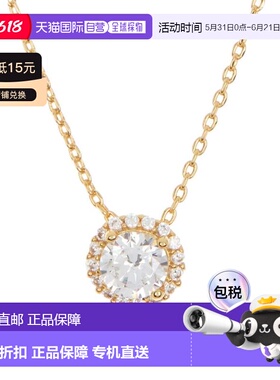 自营Adornia水晶光环项链金色水晶女士夏季透亮 美国奥莱直发