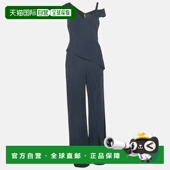 Mouret navy Navy Crepe 自营Roland Jumpsuit Blue Ruffled 美
