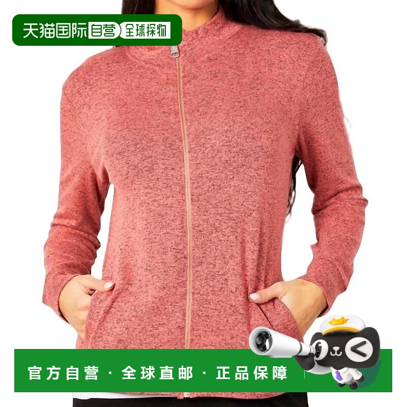 自营 french kyssMelange Zip Jacket In Coral coral 美国奥莱直