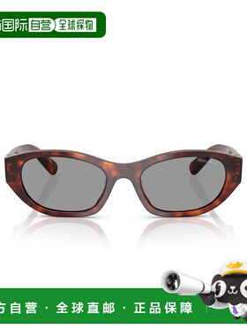 自营miu miu/缪缪0mu A03s Tortoiseshell Oval Frame Sunglasses