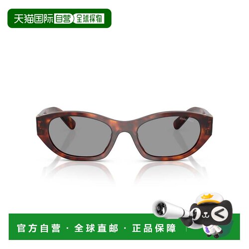 自营miu miu/缪缪0mu A03s Tortoiseshell Oval Frame Sunglasses