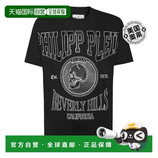 philipp plein带水晶的圆领短袖 T 恤 - 黑色 【美国奥莱】直发
