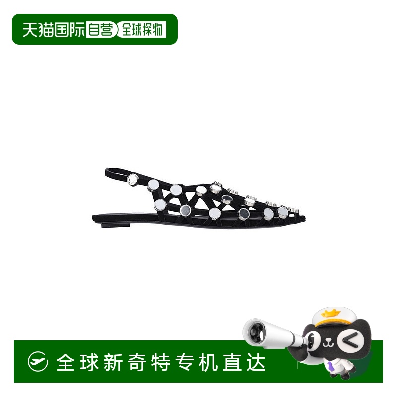 自营 the attico网格“带耳钉的吊带芭蕾舞者-黑色-黑色 【美国奥