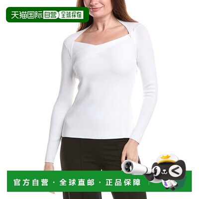 自营Elie Tahari Novelty Wrap Neck Top - blue 美国奥莱直发